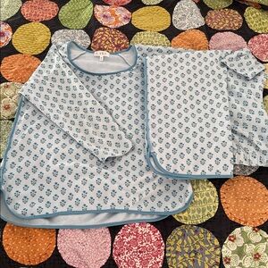 LAKE Pima Long-Long Set in Polar Posy Blue Floral Print Pajama Set Size Small